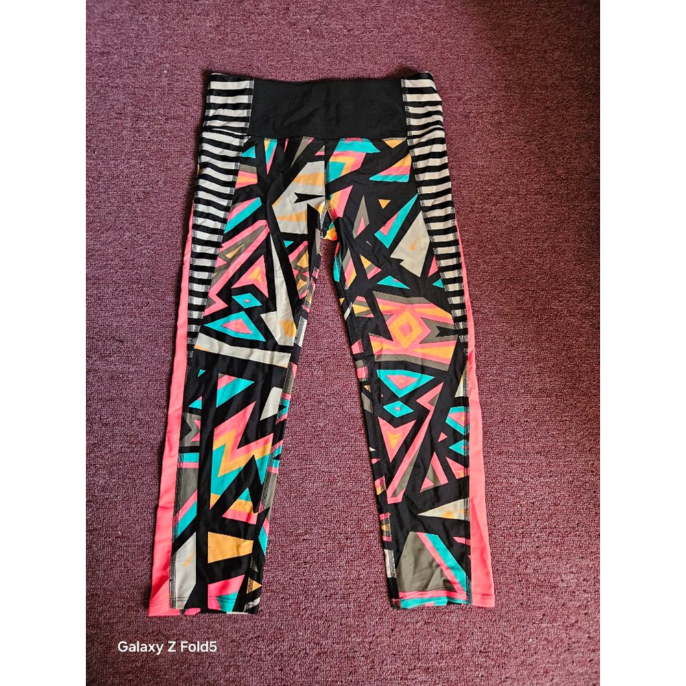 Women's Body Glove Leggings Geometric Print Black Pink